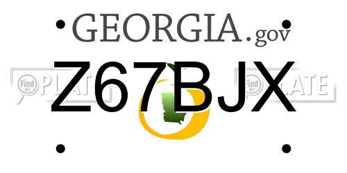 Z67BJX Georgia License Plate