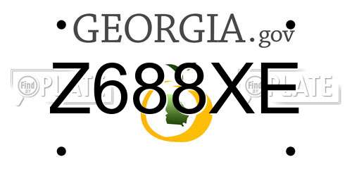 Z688XE Georgia License Plate