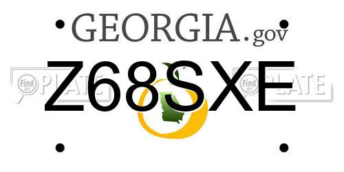 Z68SXE Georgia License Plate