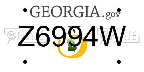 Z6994W Georgia License Plate