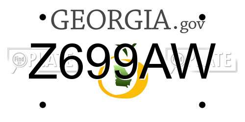 Z699AW Georgia License Plate
