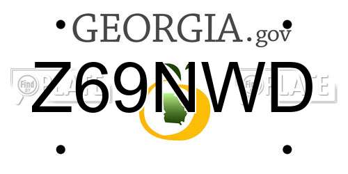 Z69NWD Georgia License Plate