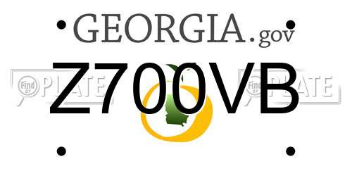 Z700VB Georgia License Plate