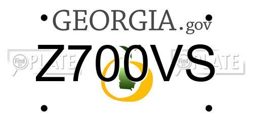 Z700VS Georgia License Plate