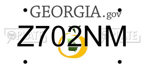 Z702NM Georgia License Plate