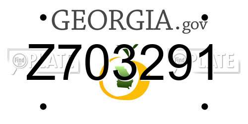 Z703291 Georgia License Plate