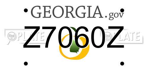 Z7060Z Georgia License Plate