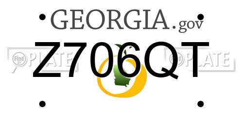 Z706QT Georgia License Plate