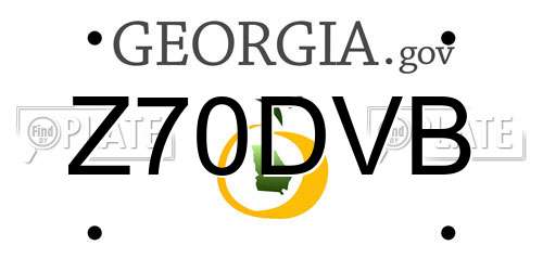 Z70DVB Georgia License Plate