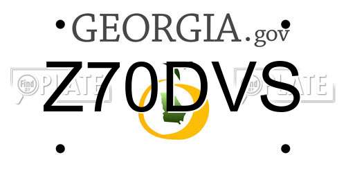 Z70DVS Georgia License Plate