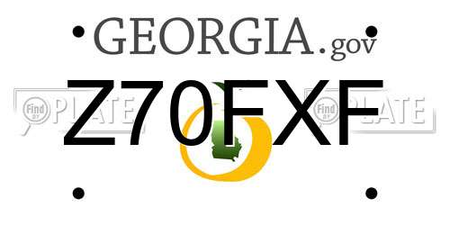 Z70FXF Georgia License Plate