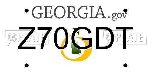 Z70GDT Georgia License Plate