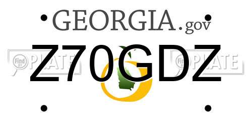 Z70GDZ Georgia License Plate
