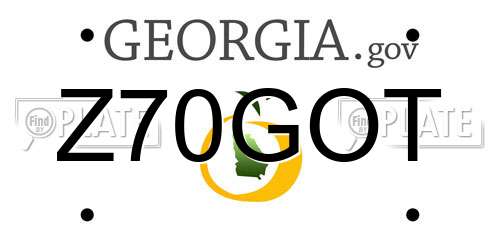 Z70GOT Georgia License Plate