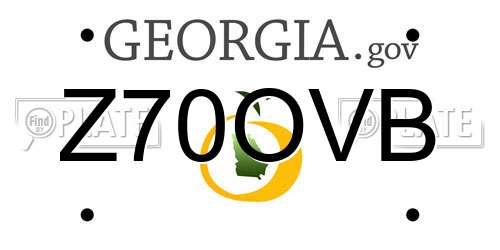 Z70OVB Georgia License Plate