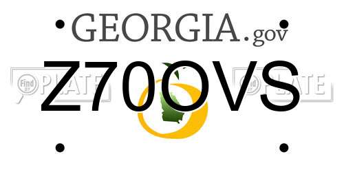 Z70OVS Georgia License Plate