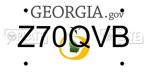 Z70QVB Georgia License Plate