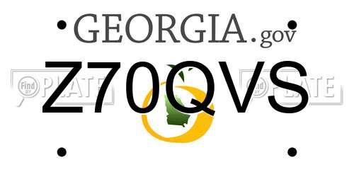 Z70QVS Georgia License Plate