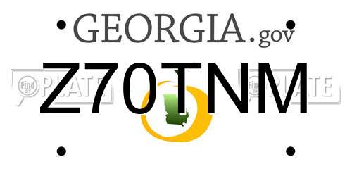 Z70TNM Georgia License Plate