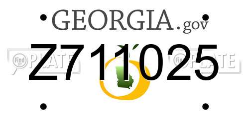Z711025 Georgia License Plate
