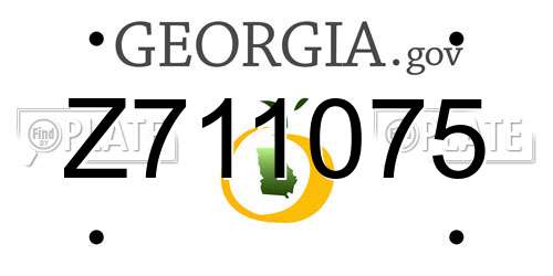 Z711075 Georgia License Plate