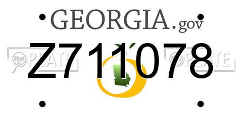 Z711078 Georgia License Plate