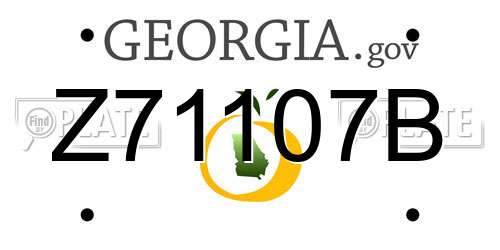 Z71107B Georgia License Plate