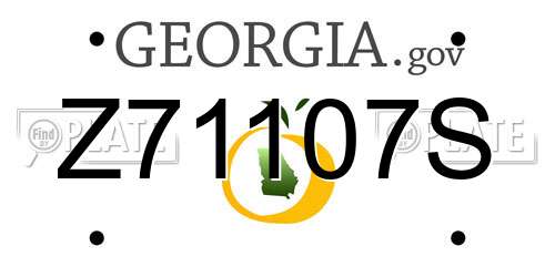 Z71107S Georgia License Plate