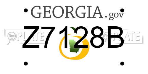 Z7128B Georgia License Plate