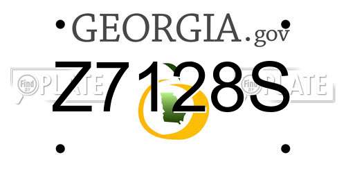 Z7128S Georgia License Plate