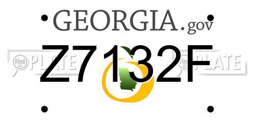 Z7132F Georgia License Plate