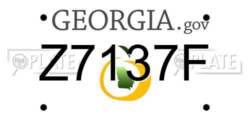 Z7137F Georgia License Plate