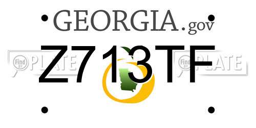 Z713TF Georgia License Plate