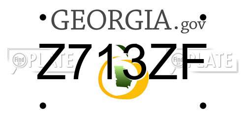 Z713ZF Georgia License Plate