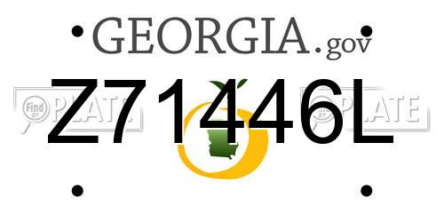 Z71446L Georgia License Plate