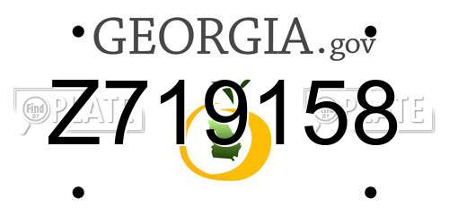 Z719158 Georgia License Plate