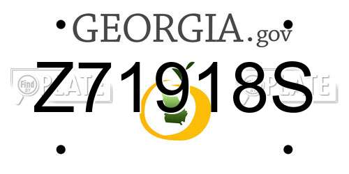 Z71918S Georgia License Plate
