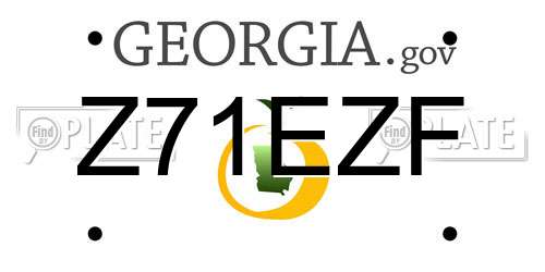 Z71EZF Georgia License Plate