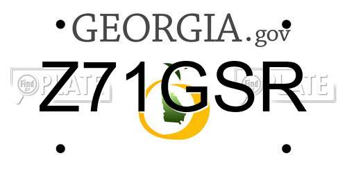 Z71GSR Georgia License Plate