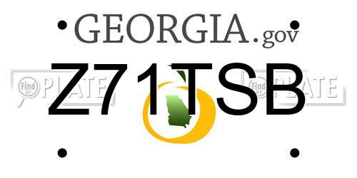 Z71TSB Georgia License Plate