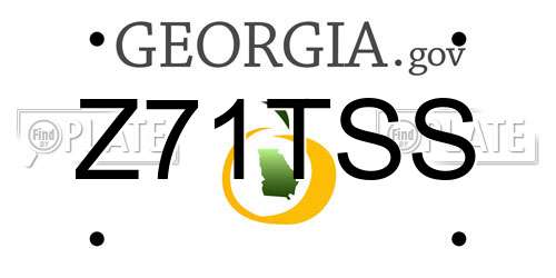 Z71TSS Georgia License Plate