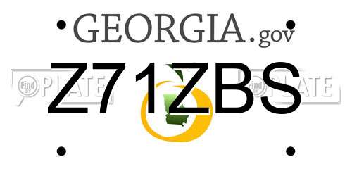 Z71ZBS Georgia License Plate
