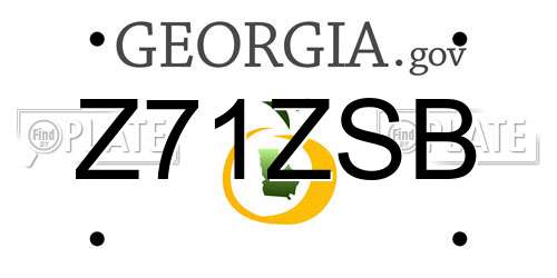 Z71ZSB Georgia License Plate