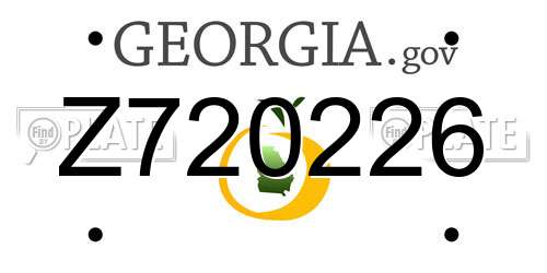 Z720226 Georgia License Plate