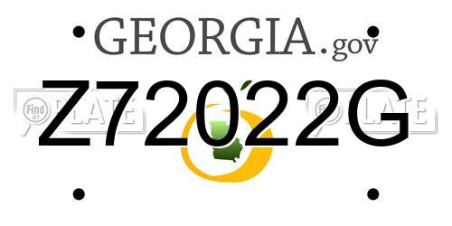 Z72022G Georgia License Plate