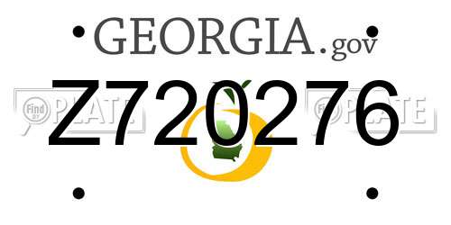 Z720276 Georgia License Plate