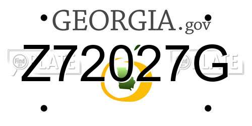 Z72027G Georgia License Plate