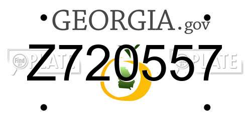 Z720557 Georgia License Plate