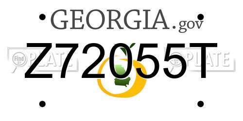 Z72055T Georgia License Plate