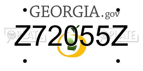 Z72055Z Georgia License Plate